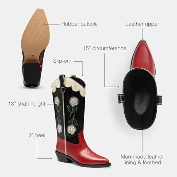 Coach Women's Aria Tall Cowboy Boot Fashion - Picture 2 of 4